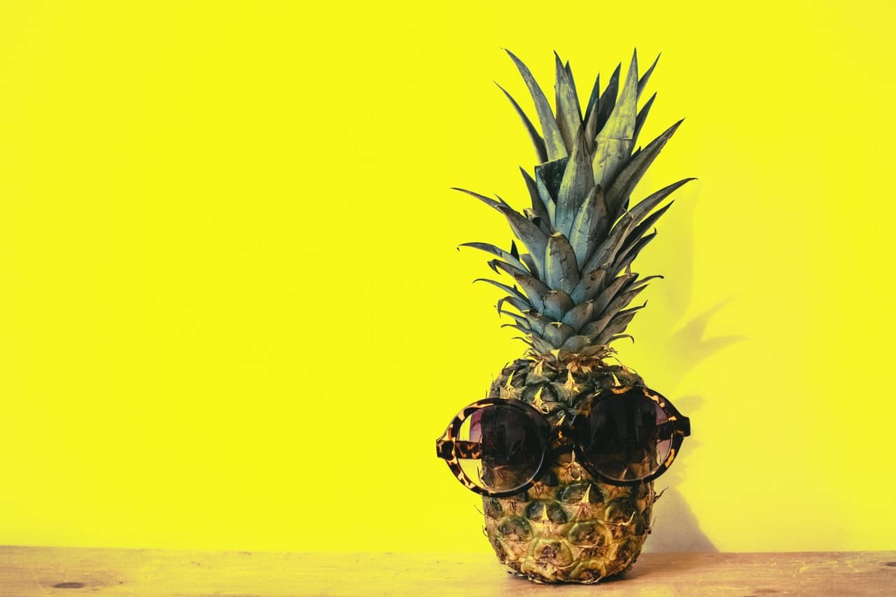 Pineapple on Yellow background
